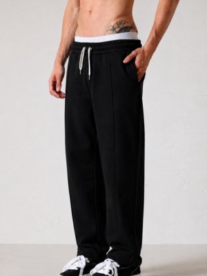 CALÇA RETA CANVAS ESSENTIAL - PRETO