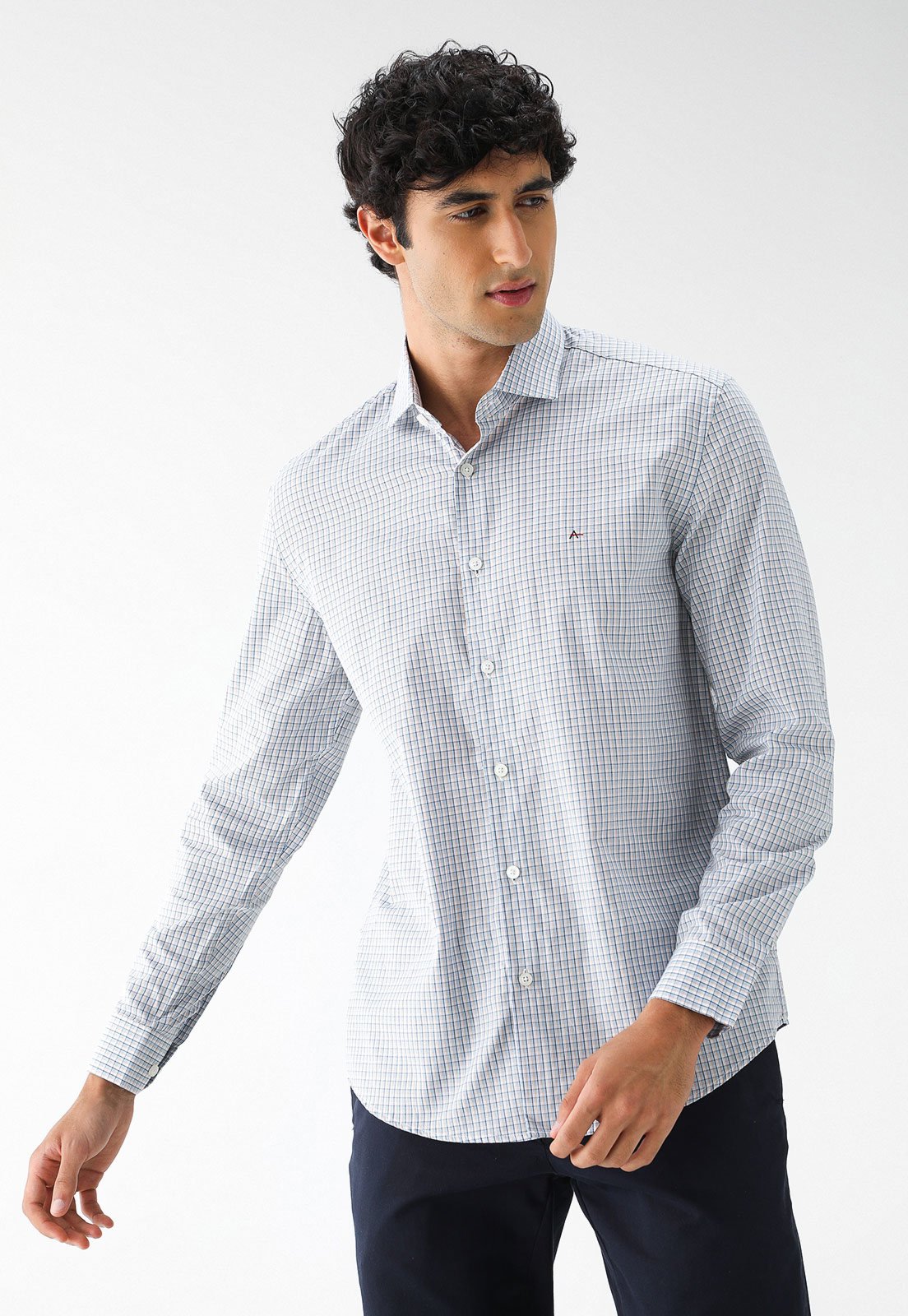 Camisa Aramis Reta Xadrez Off-White