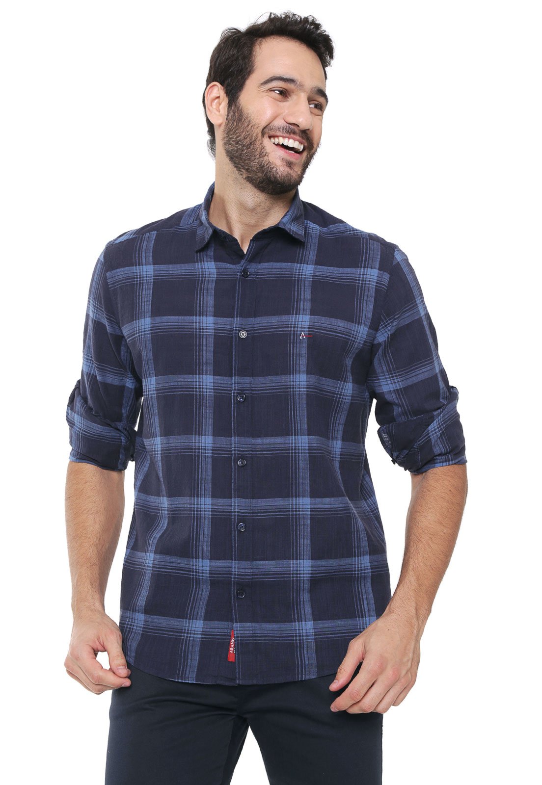 Camisa Manga Longa Slim Xadrez Tech Flex - Aramis