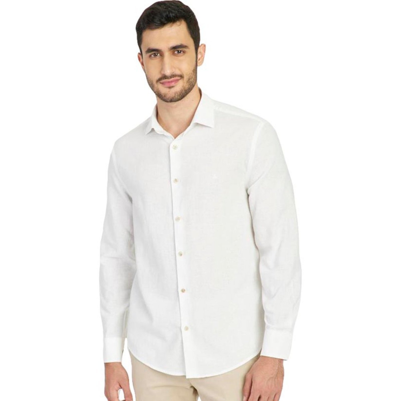 Camisa Aramis Slim Linho AV23 Branco Masculino - Compre Agora