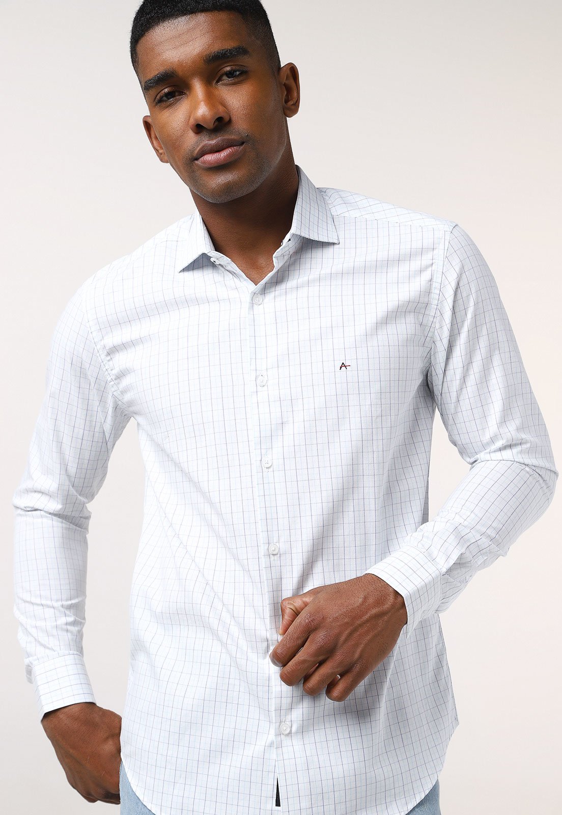 Camisa Manga Longa Slim Xadrez Tech Flex - Aramis