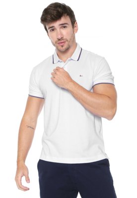 Camisa Polo Aramis Reta Listras Branca Menor preço em Camisa Polo Aramis Reta Listras Branca
