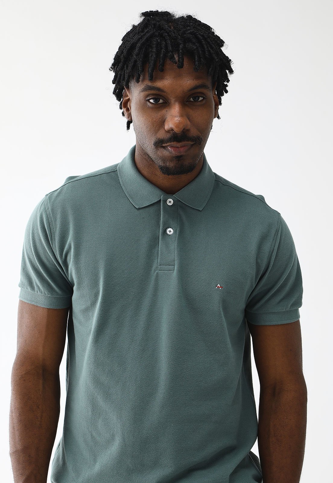 Camisa Polo Aramis Reta Logo Verde