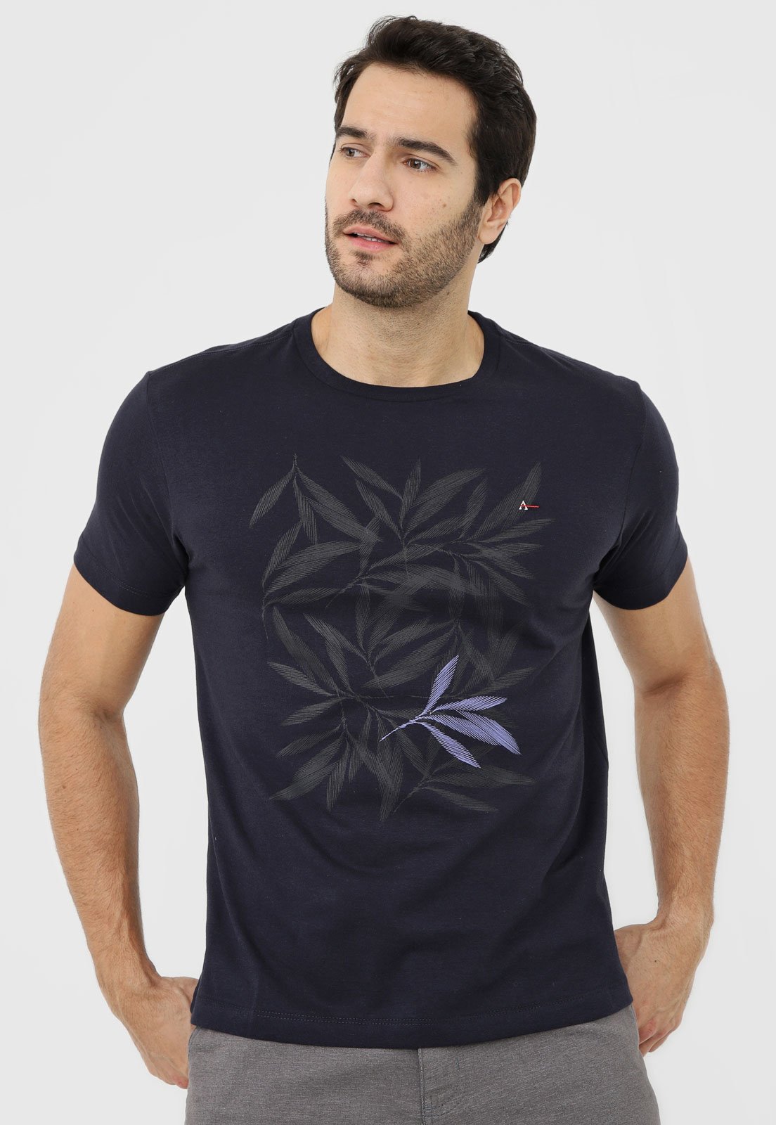 Camiseta Aramis Floral Azul-Marinho