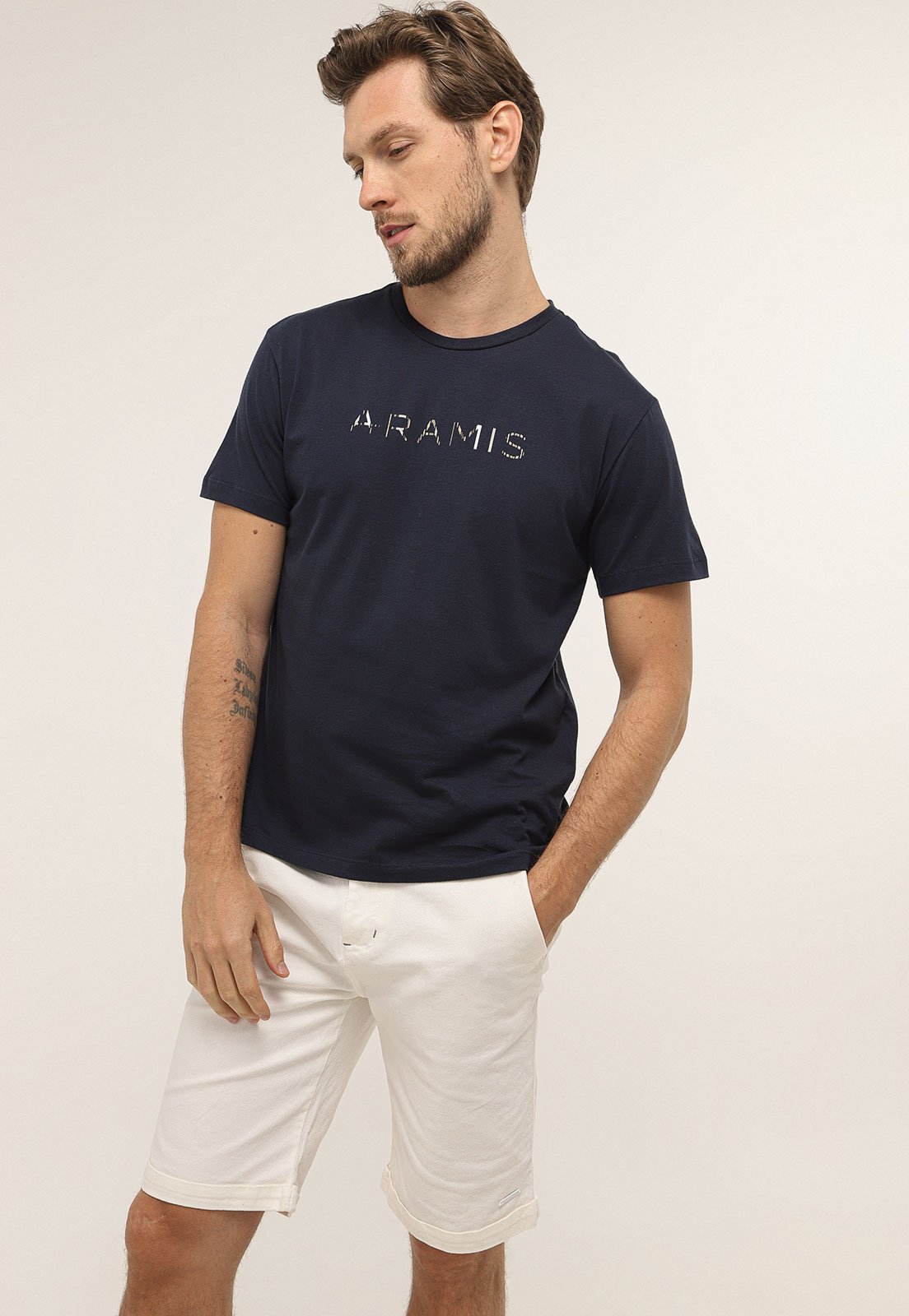 Camiseta Aramis Logo Azul-Marinho