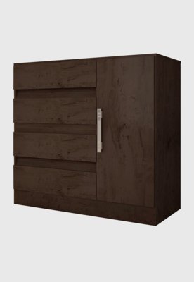Cômoda 01 porta 04 gavetas Araplac Móveis Flex imbuia/avelã Marrom Menor preço em Cômoda 01 porta 04 gavetas Araplac Móveis Flex imbuia/avelã Marrom
