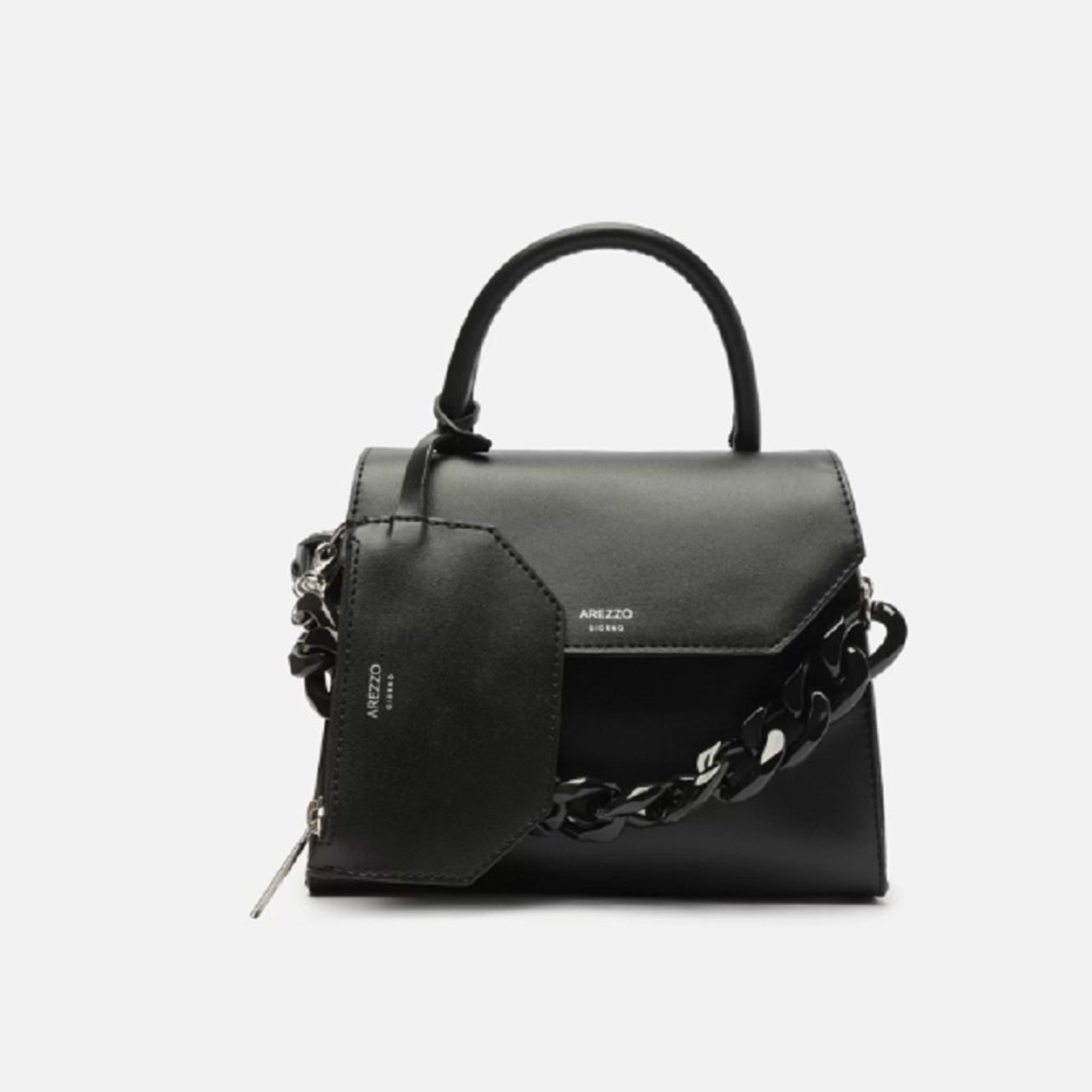 Bolsa Satchel Corrente Arezzo Arezzo Preto Compre Agora Dafiti