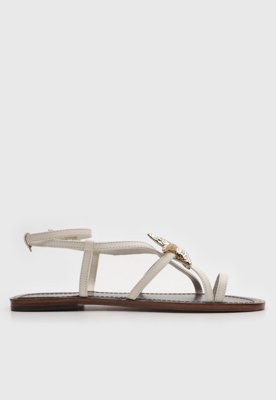Rasteira Feminina Arezzo Tiras Fechada Off-White