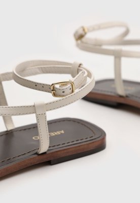 Rasteira Feminina Arezzo Tiras Fechada Off-White
