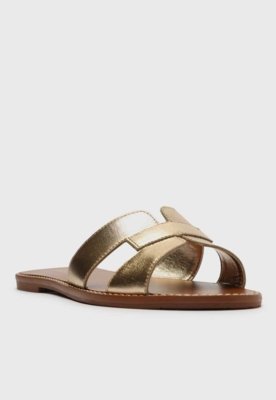 Rasteirinha Aberta Arezzo Metalizada Platino