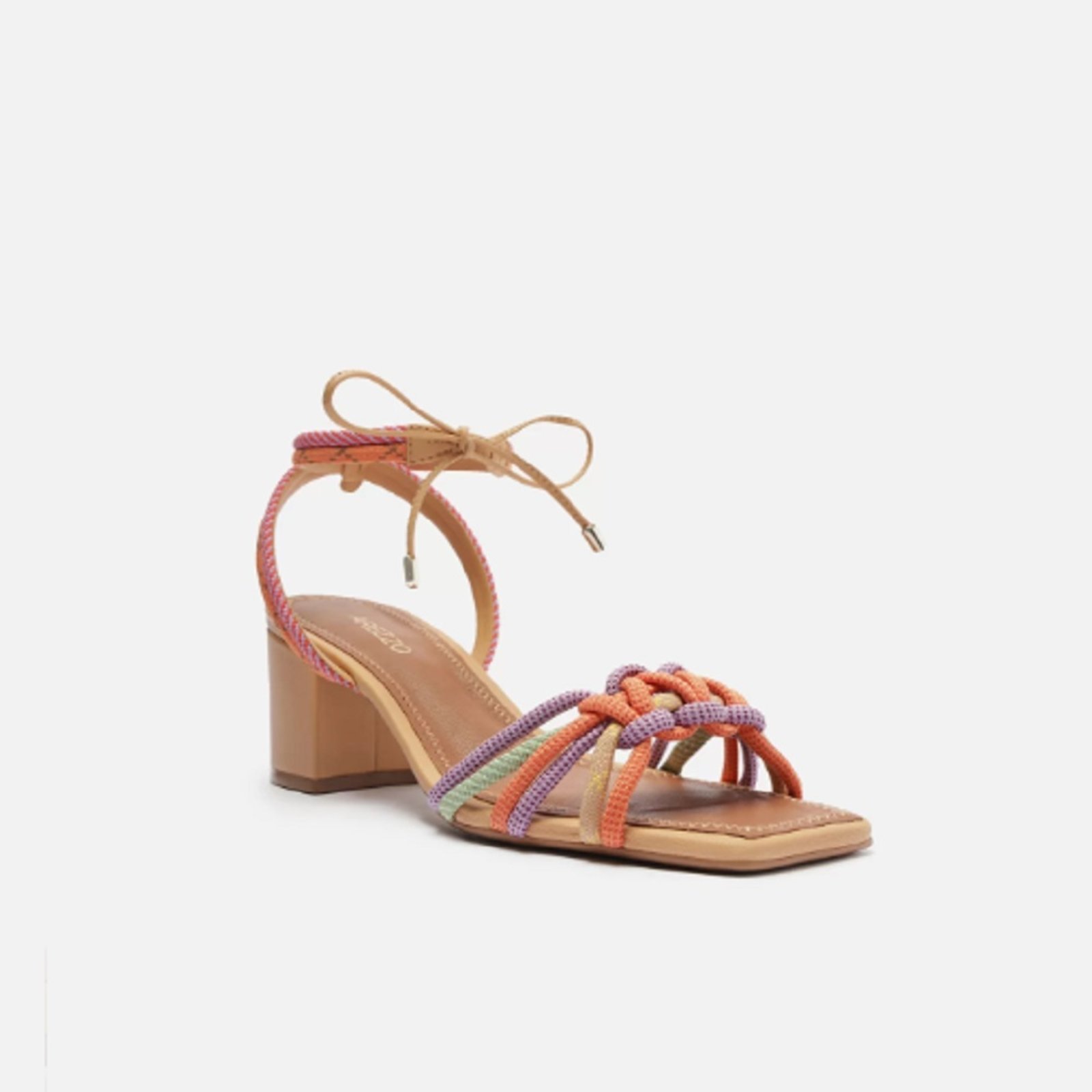 Sand lia Cord o Salto M dio Bloco Arezzo Arezzo Nude Compre