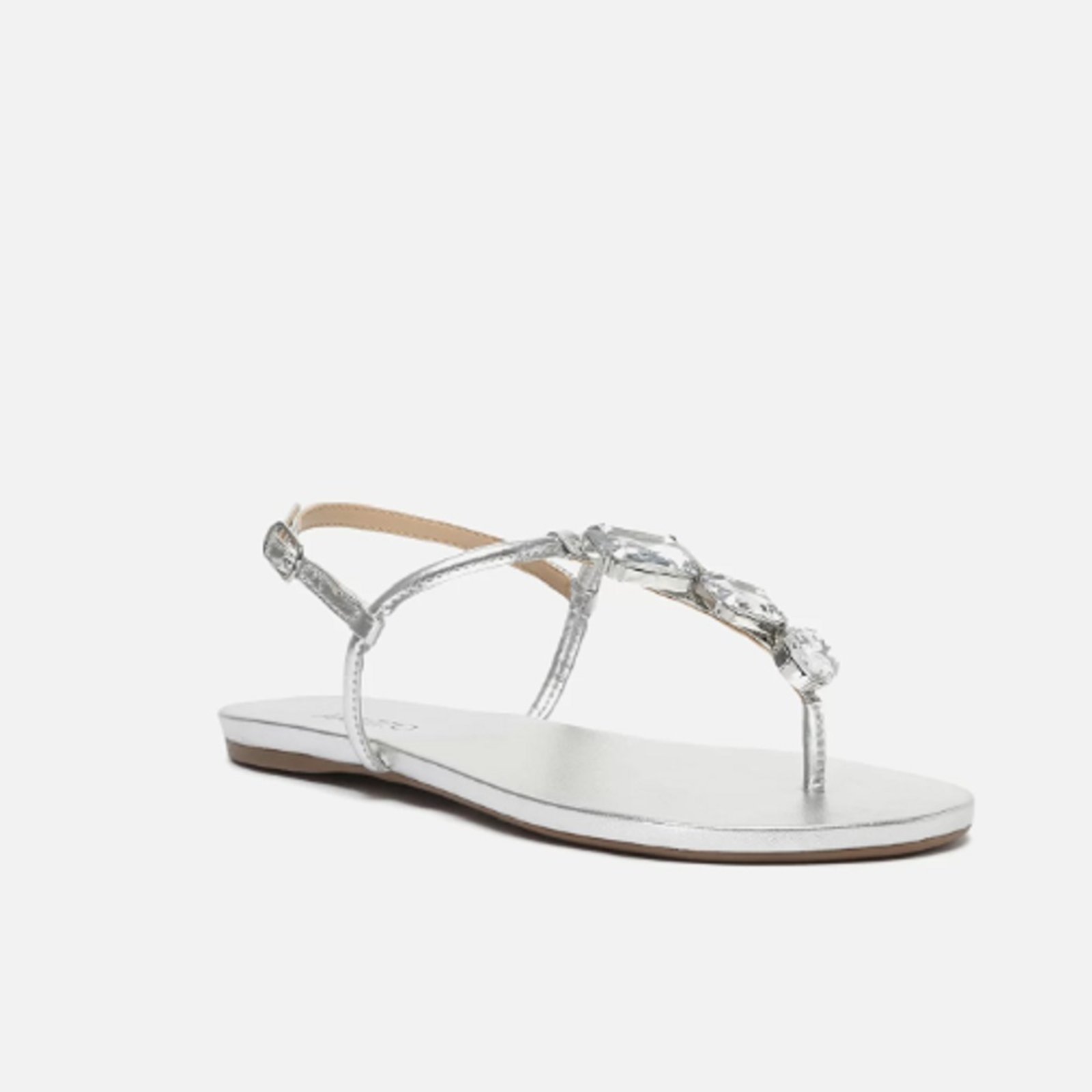 Sand lia Rasteira Slim Pedrarias Trio Arezzo Arezzo Prata Compre