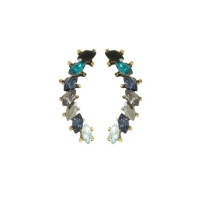 Brinco Armazem RR Bijoux ear cuff navetes coloridas dourado Menor preço em Brinco Armazem RR Bijoux ear cuff navetes coloridas dourado