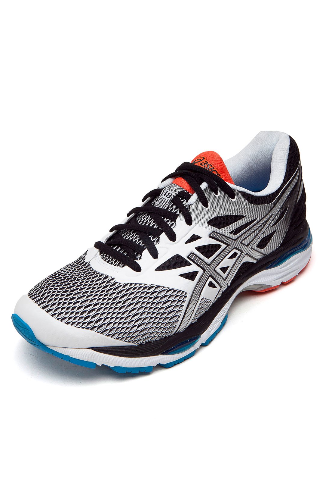 tenis asics preto e laranja