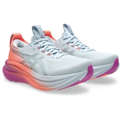 Tênis ASICS GEL Nimbus 28 - Feminino - Azul/Rosa