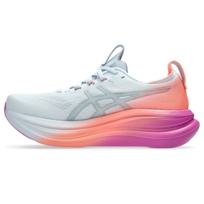 Tênis ASICS GEL Nimbus 28 - Feminino - Azul/Rosa