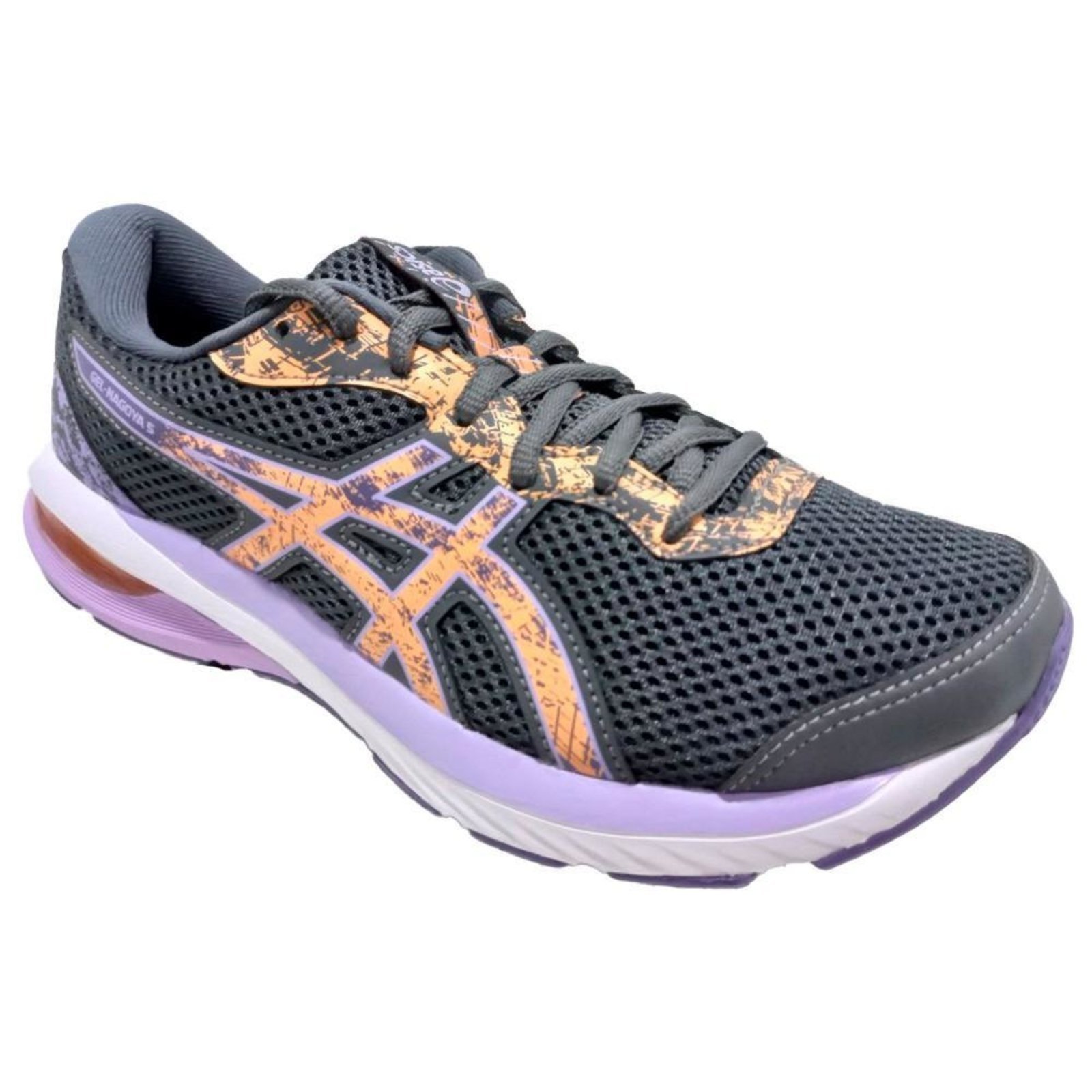 Tenis asics feminino cinza best sale e laranja