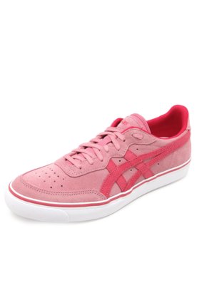 tênis couro asics top spin suede marrom