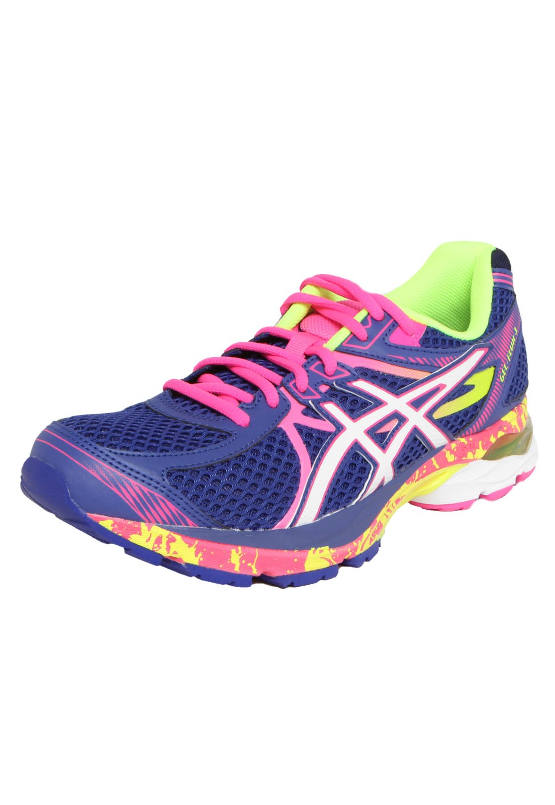 Tenis asics hot sale rosa e azul