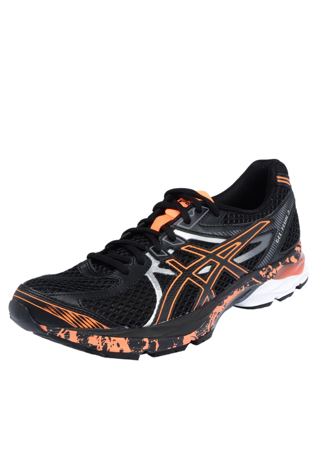 Asics preto sale e laranja