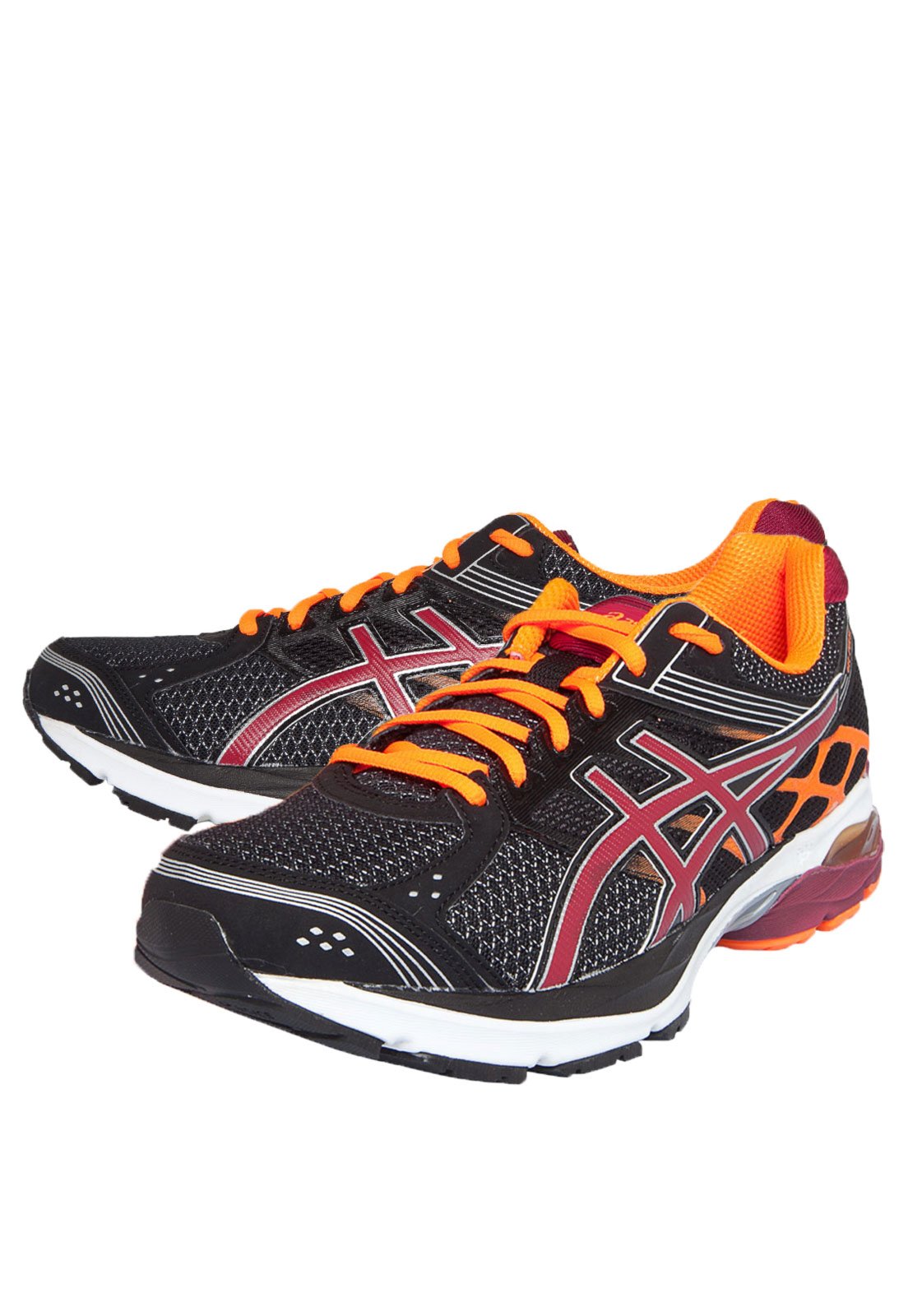 T nis Asics Gel Pulse 7 Preto Laranja Compre Agora Dafiti Brasil