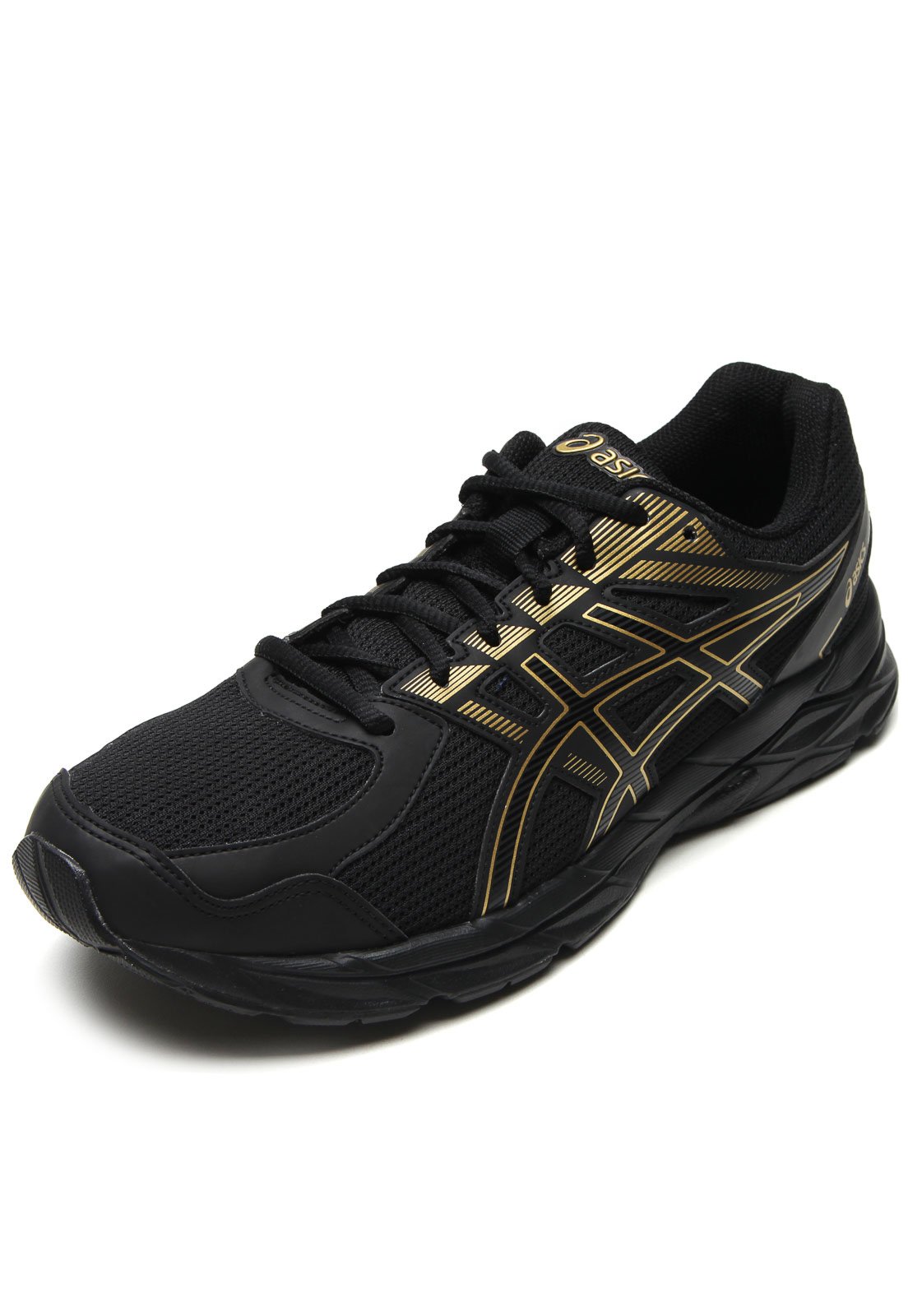 Asics preto cheap com dourado