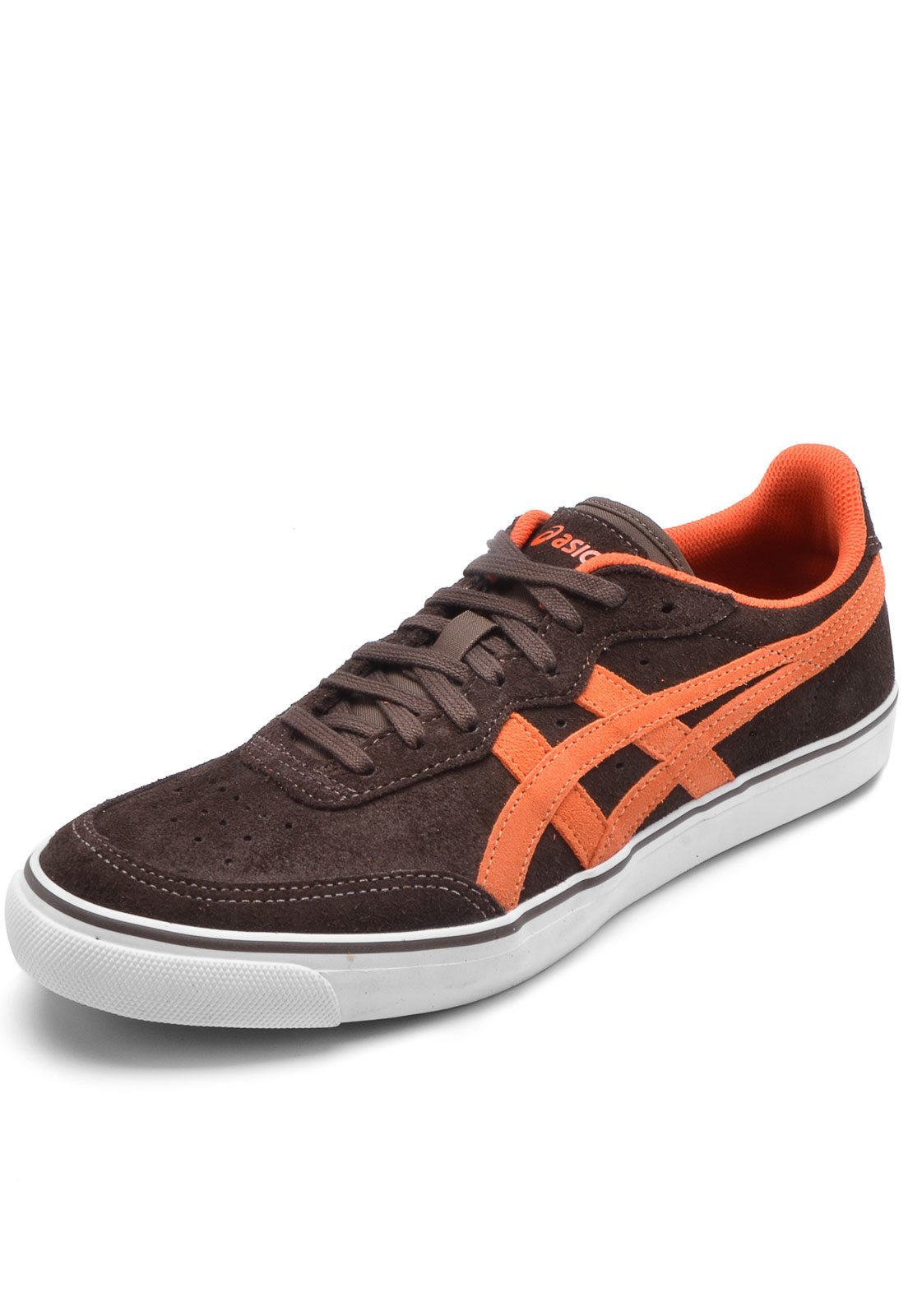 Tênis couro asics top spin cheap suede marrom