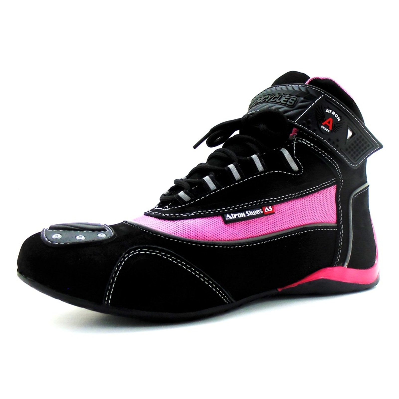 Bota Motociclista Atron Shoes Refletivo Cano Alto Pink - Compre Agora |  Dafiti Brasil