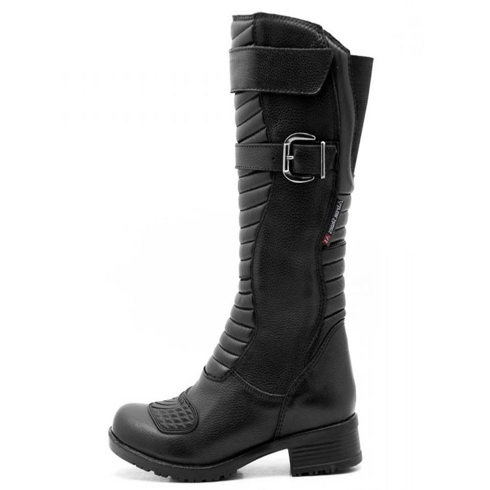 bota cano alto salto grosso couro