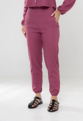 Calça Aura Suzi Linho Rosa