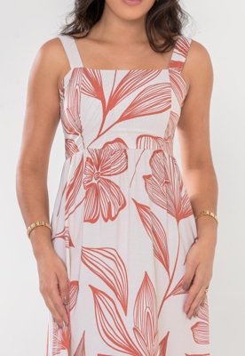 Vestido Aura Tuane Flor Riscada Rosa