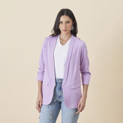 Blazer Auston Manga com Prega Roxo
