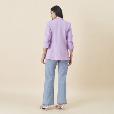 Blazer Auston Manga com Prega Roxo