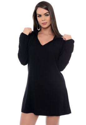 Vestido Chemise B Bonnie Marjore Preto Menor preço em Vestido Chemise B Bonnie Marjore Preto