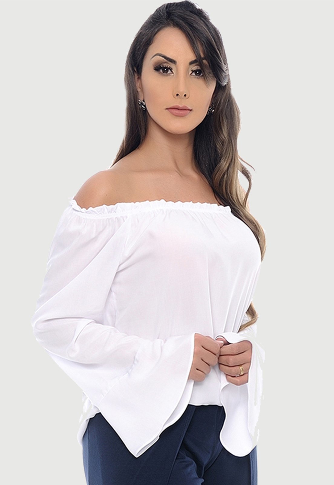 Blusa Ciganinha Manga Flare B'Bonnie Luma Branca - Compre Agora ...