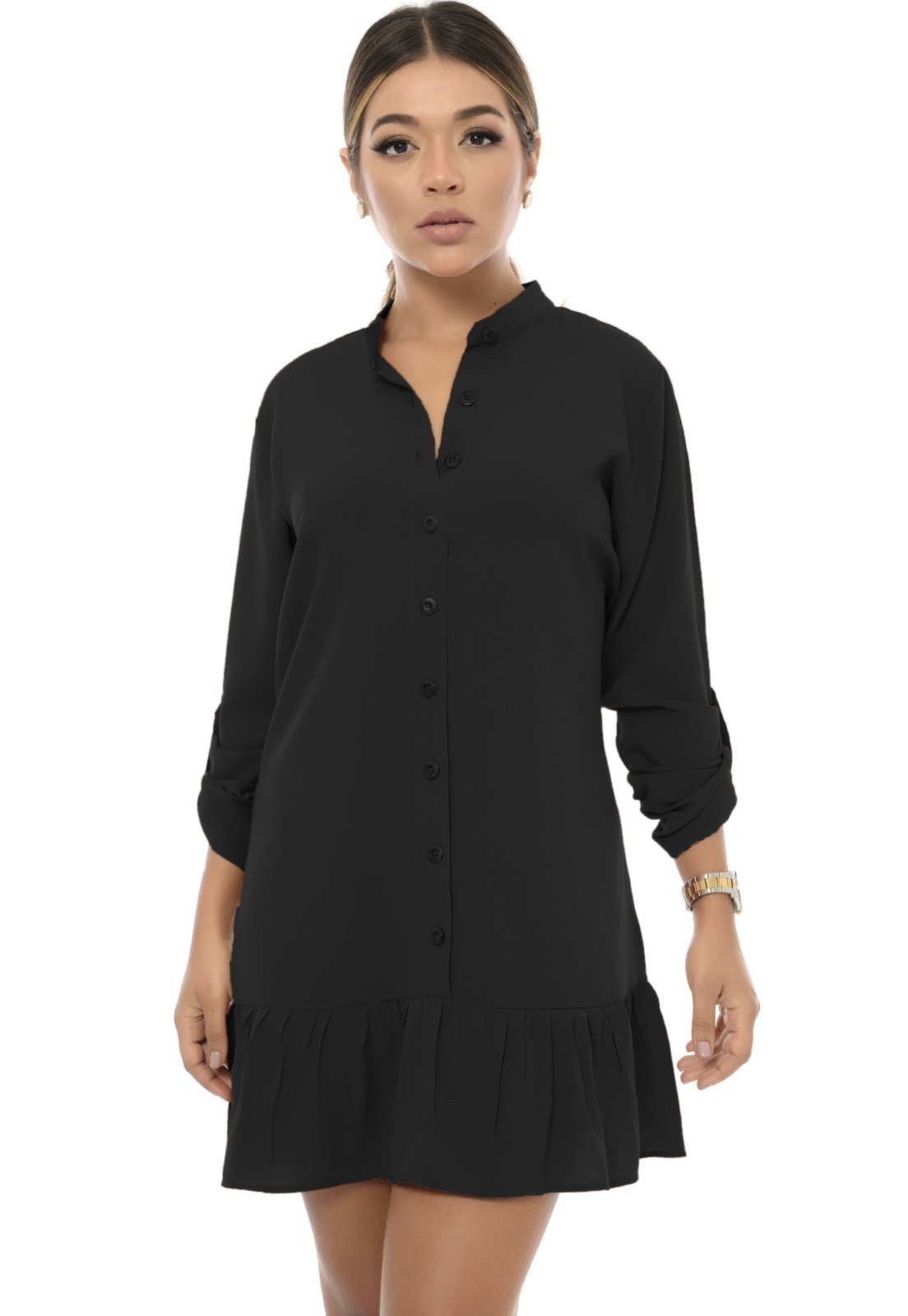 Vestido Chemise B’Bonnie Rebeca Preto - Compre Agora | Dafiti Brasil