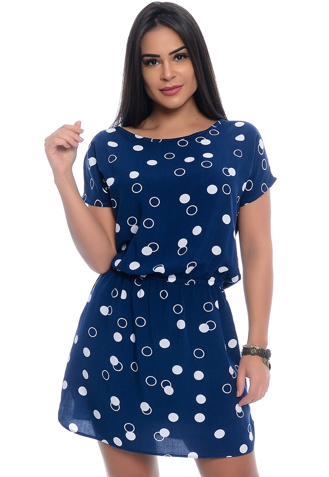 Vestido curto com elástico best sale na cintura