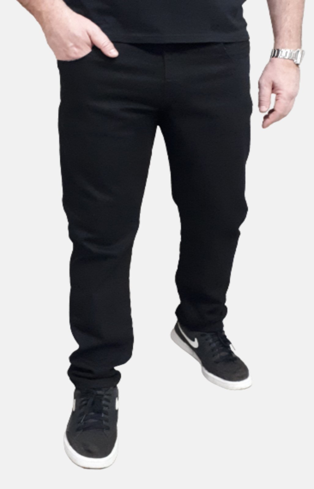 Calça Jeans Masculina Tradicional Slim Elastano Com Lycra preta