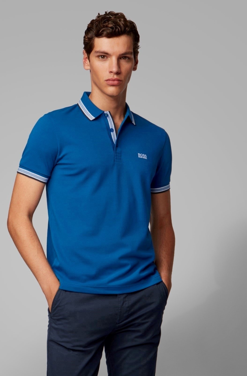 Camisa Polo Boss Paddy Azul Compre Agora Dafiti Brasil 