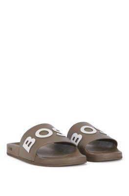 Chinelo Slide Com Logo Contrastante