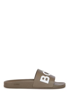 Chinelo Slide Com Logo Contrastante