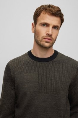 Sueter Com Efeito Patchwork Em Lã Virgem Responsável