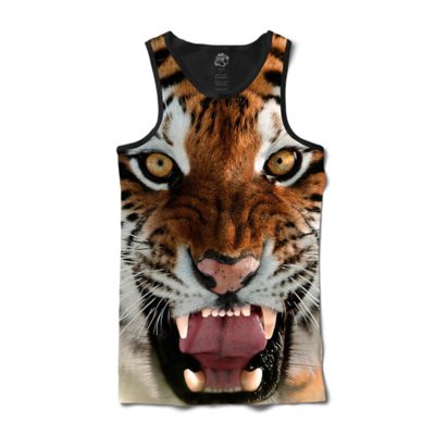 Camiseta BSC Regata Tiger Sublimada Preto Menor preço em Camiseta BSC Regata Tiger Sublimada Preto