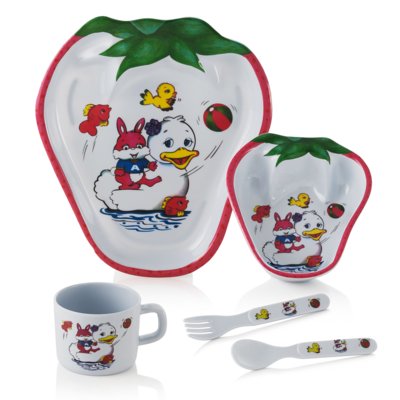 Kit Prato Para Refeição Baby Style Morango Branco Menor preço em Kit Prato Para Refeição Baby Style Morango Branco