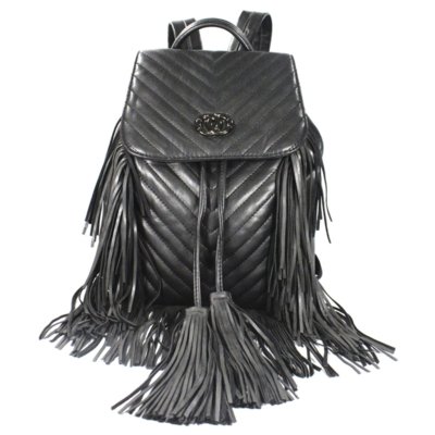 Mochila Bag Dreams Em Matelassê Com Franjas Preta Menor preço em Mochila Bag Dreams Em Matelassê Com Franjas Preta