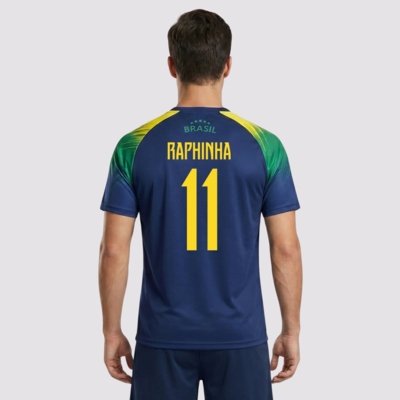 Camisa Brasil Raglan Azul Marinho 11 Raphinha