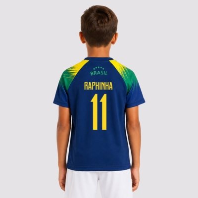 Camisa Brasil Raglan Juvenil Marinho 11 RAPHINHA