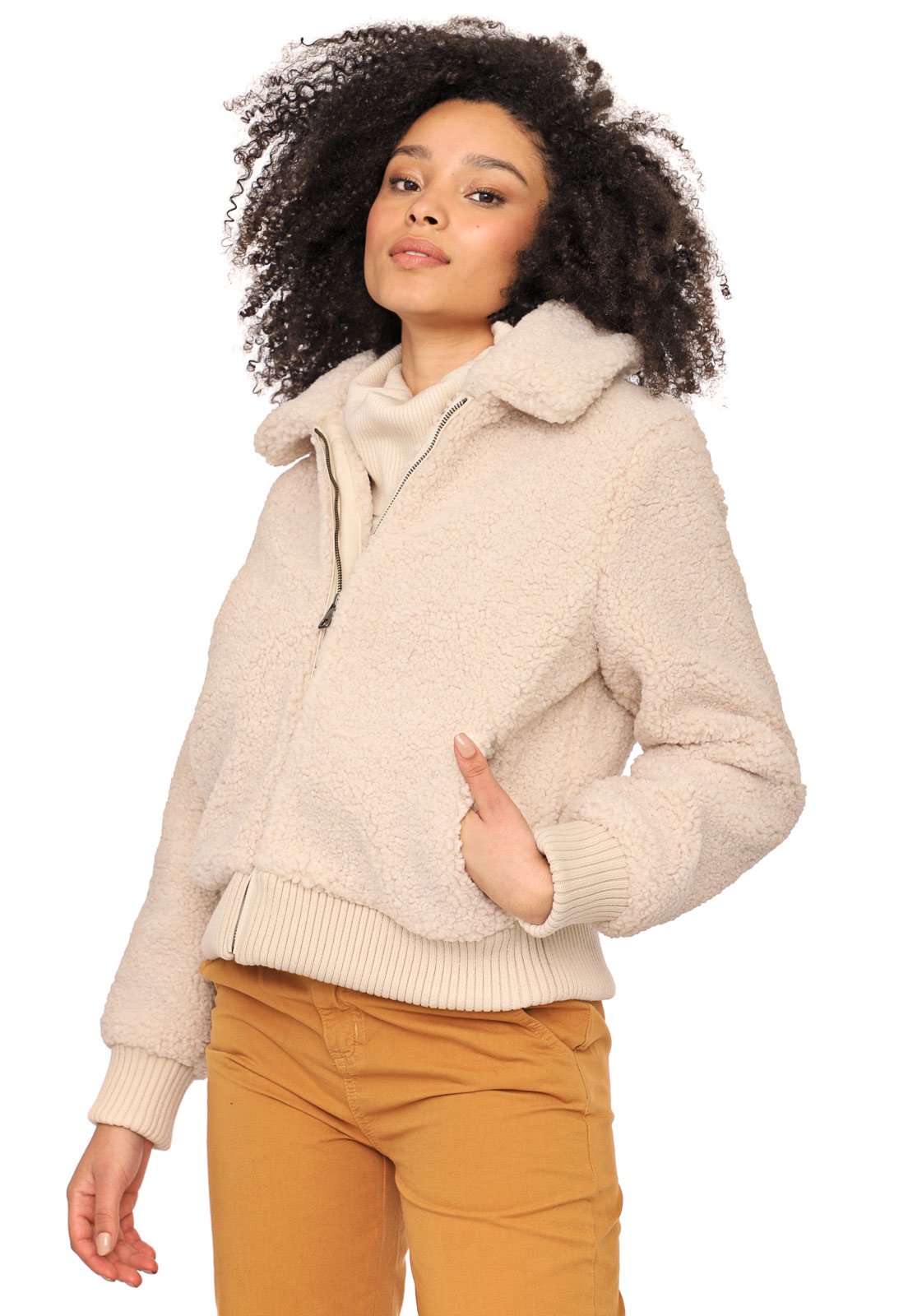 casaco sherpa feminino