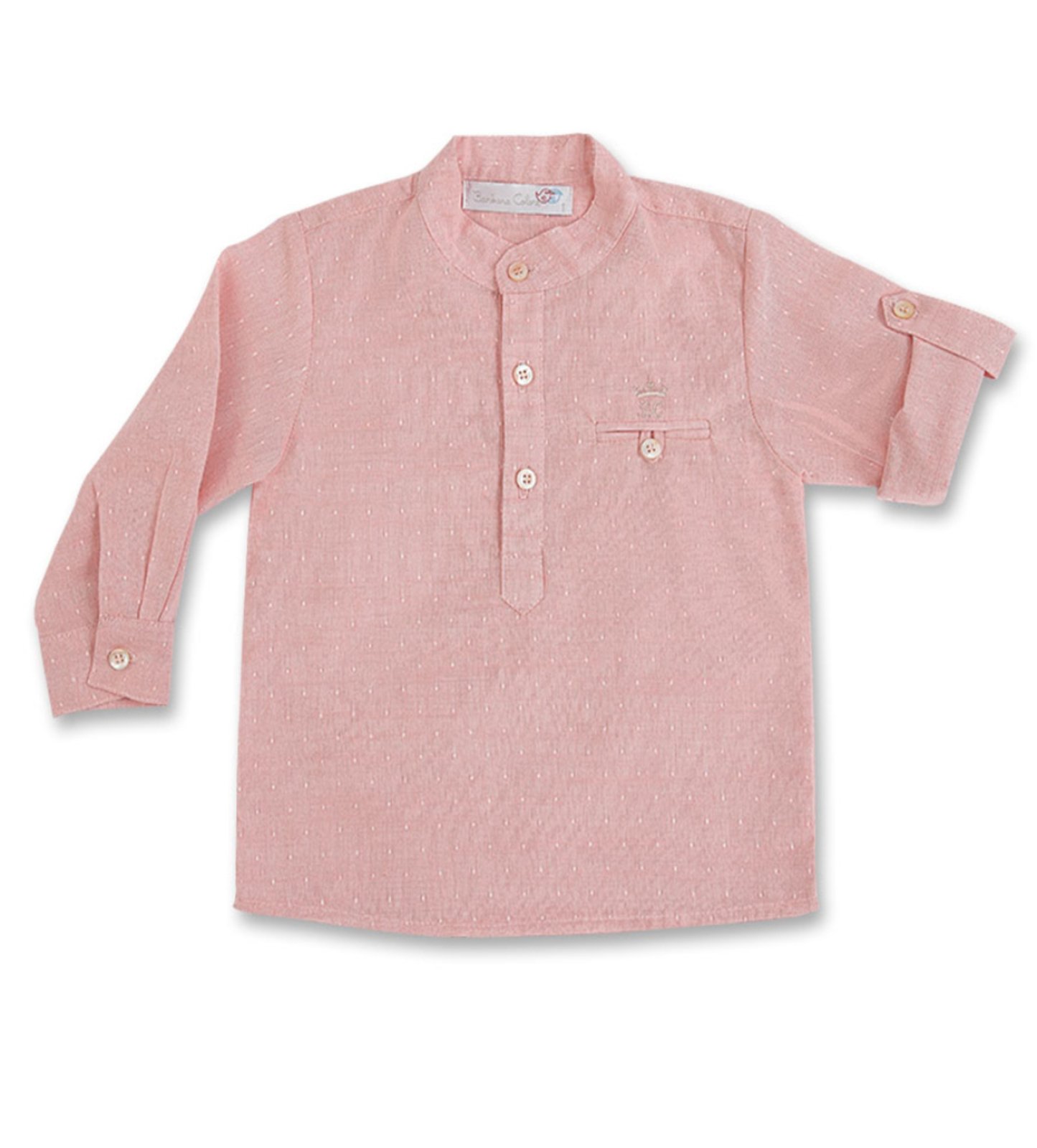 camisa social infantil rosa