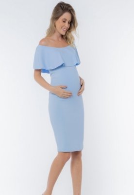 vestido canelado azul bebe